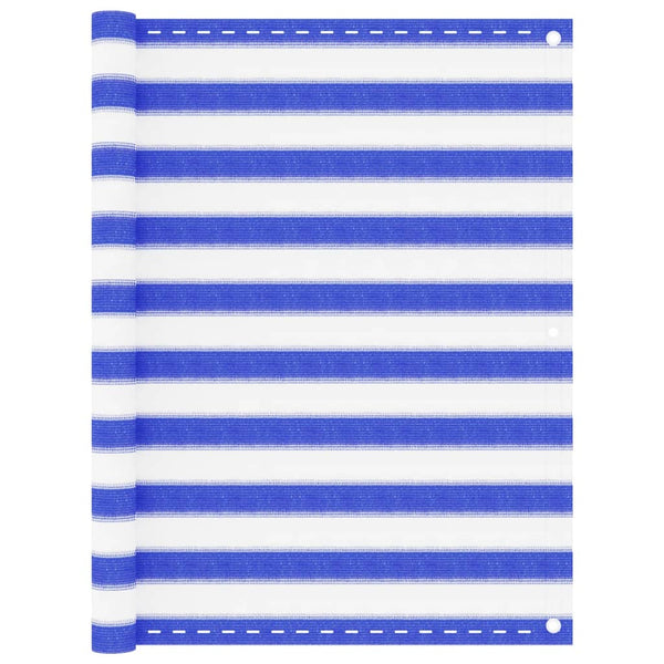 vidaXL Balcony Privacy Screen Blue and White 120x300 cm HDPE