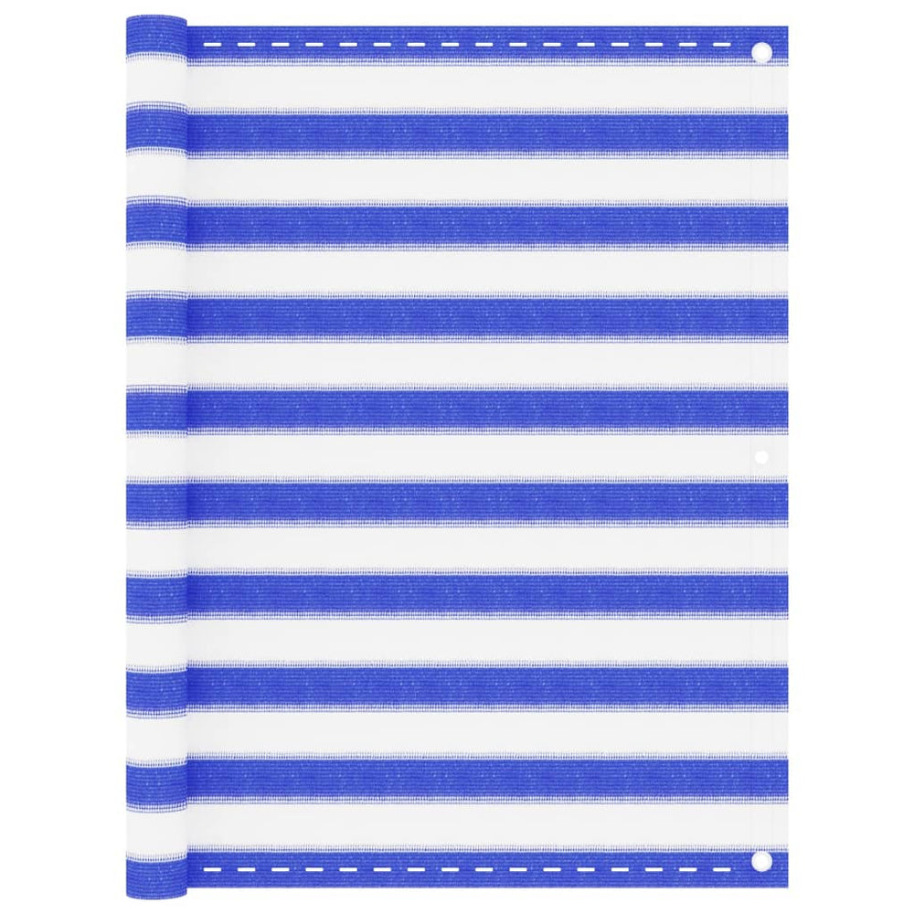 vidaXL Balcony Privacy Screen Blue and White 120x400 cm HDPE