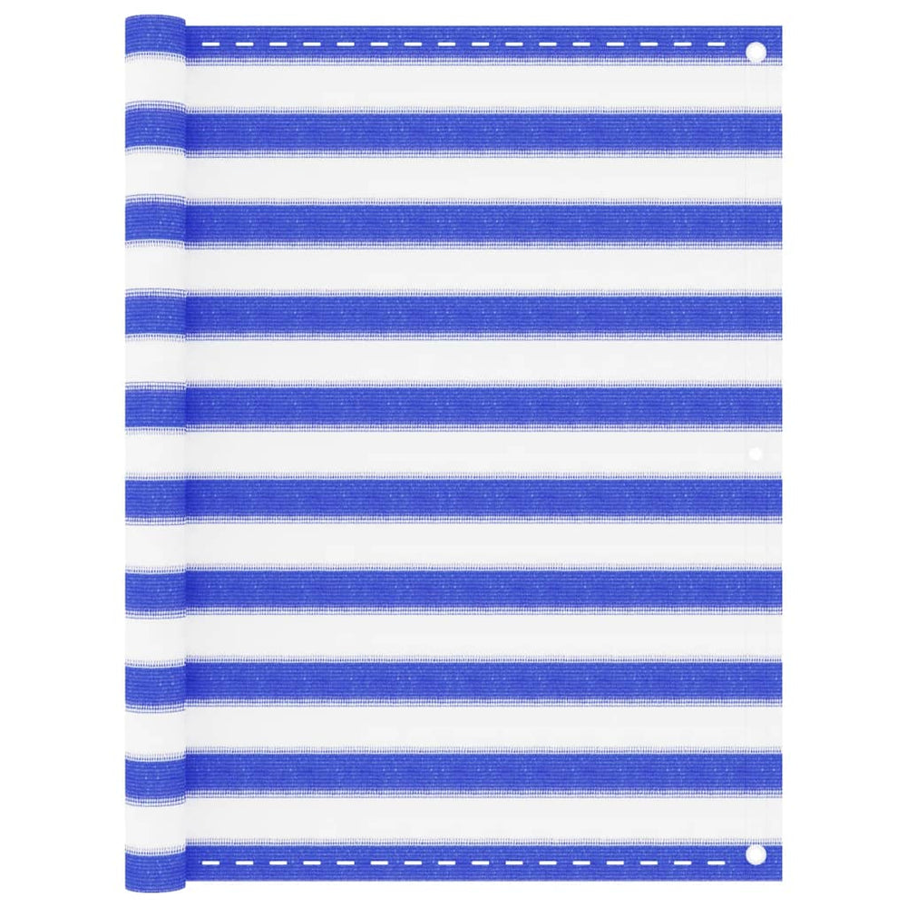 vidaXL Balcony Privacy Screen Blue and White 120x500 cm HDPE