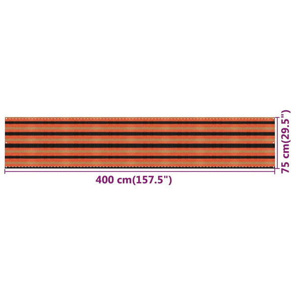 vidaXL Balcony Privacy Screen Multicolored 75x400 cm HDPE
