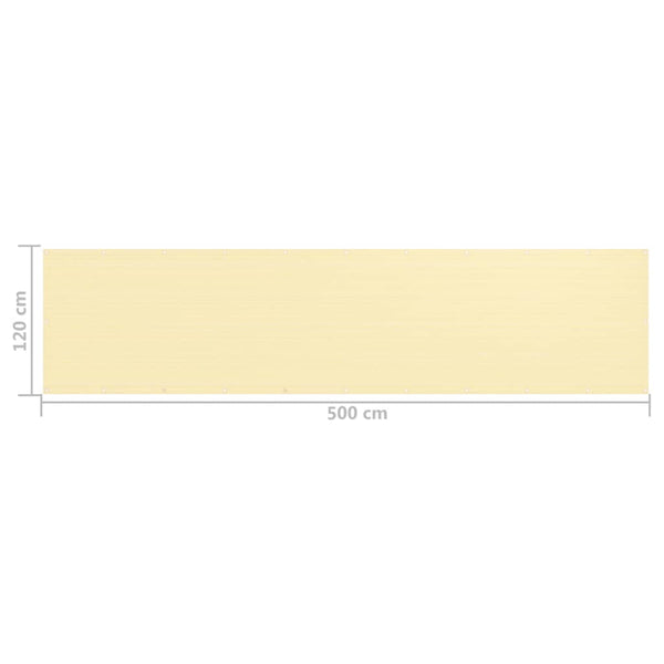 vidaXL Balcony Privacy Screen Beige 120x500 cm HDPE