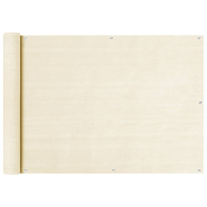 vidaXL Balcony Privacy Screen Cream 75x300 cm HDPE