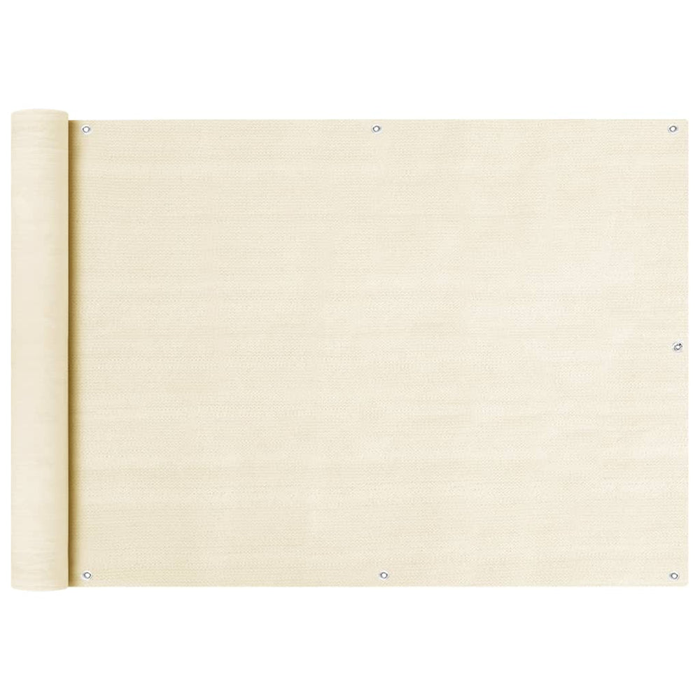 vidaXL Balcony Privacy Screen Cream 75x400 cm HDPE