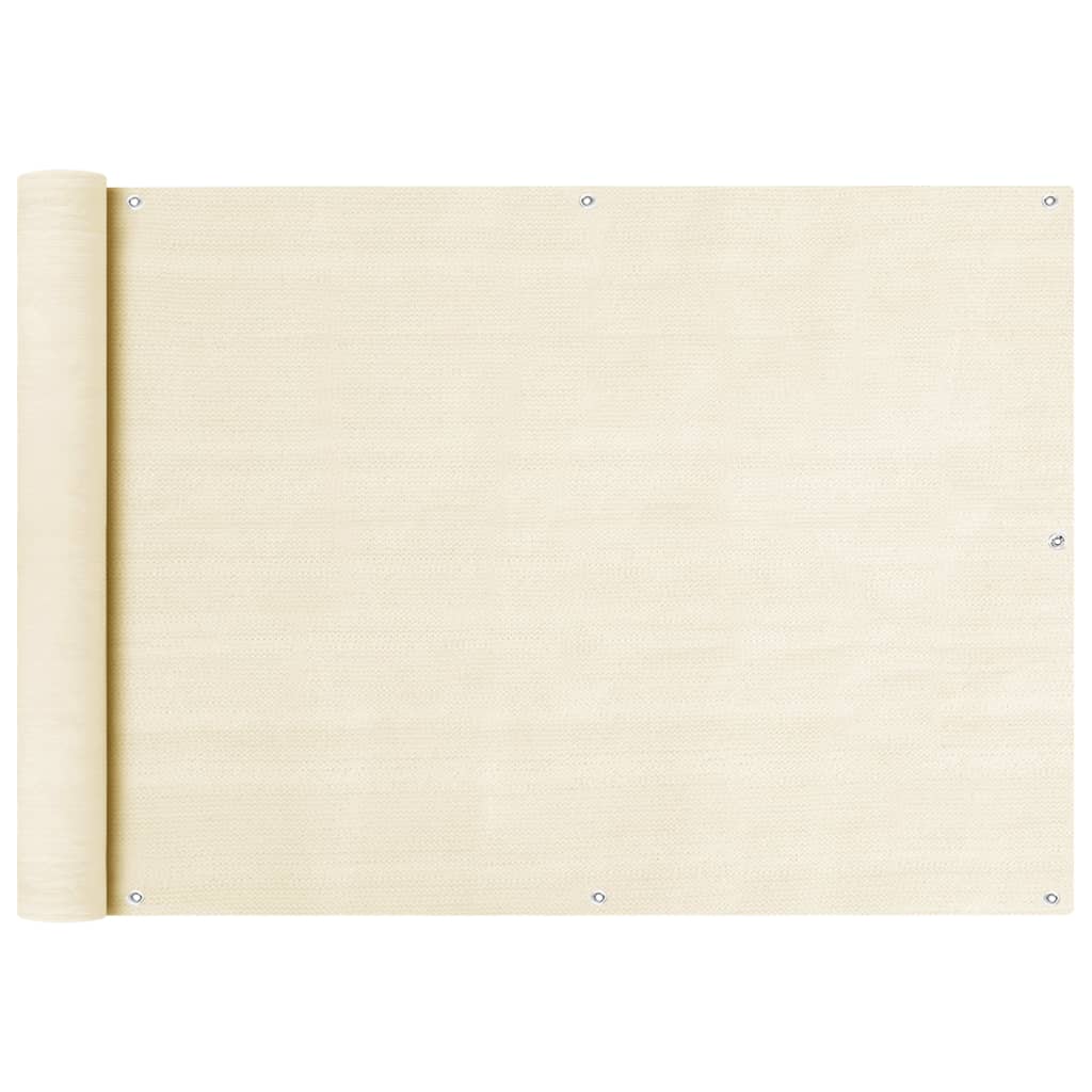 vidaXL Balcony Privacy Screen Cream 75x400 cm HDPE