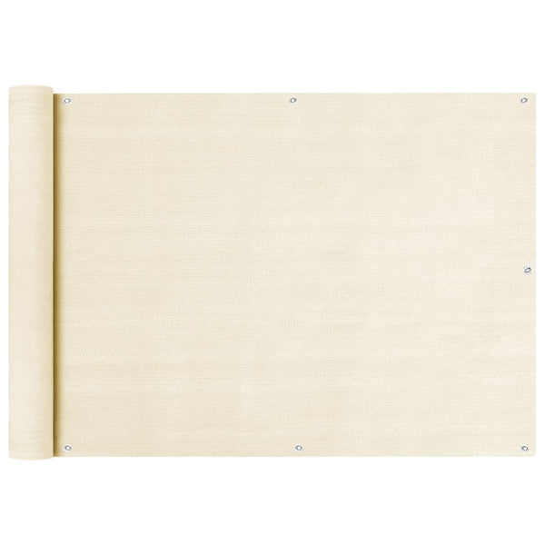 vidaXL Balcony Privacy Screen Cream 75x400 cm HDPE