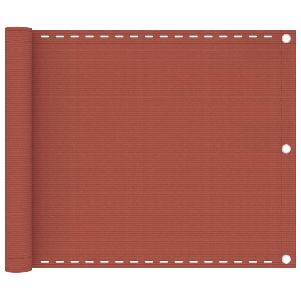 vidaXL Balcony Privacy Screen Terracotta Red 75x600 cm HDPE
