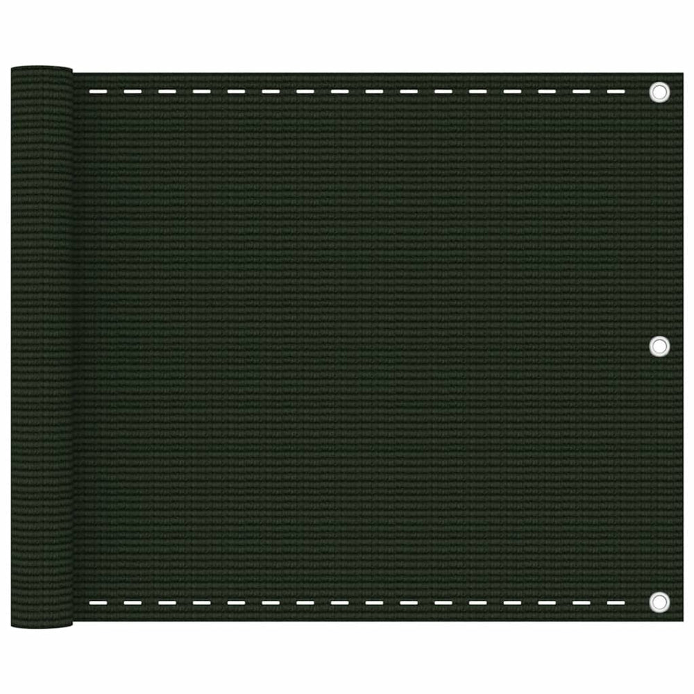 vidaXL Balcony Privacy Screen Dark Green 75x500 cm HDPE