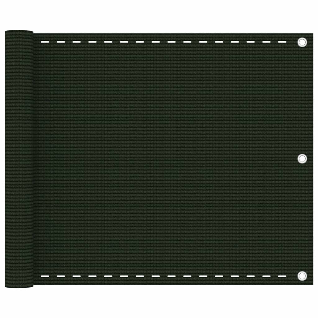 vidaXL Balcony Privacy Screen Dark Green 75x500 cm HDPE