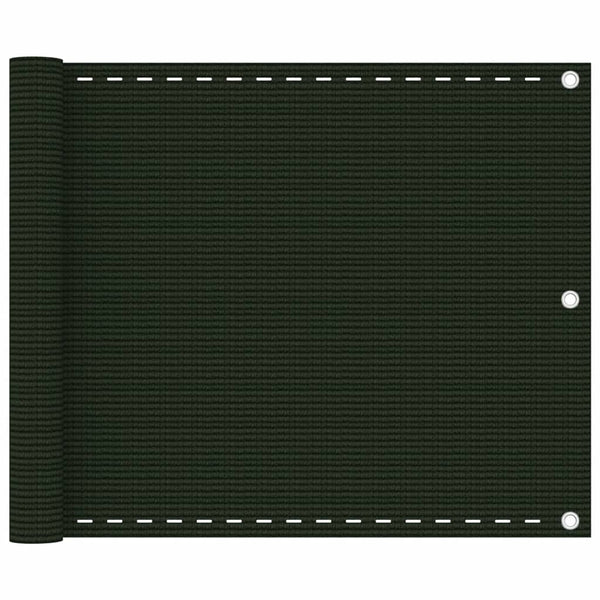 vidaXL Balcony Privacy Screen Dark Green 75x500 cm HDPE