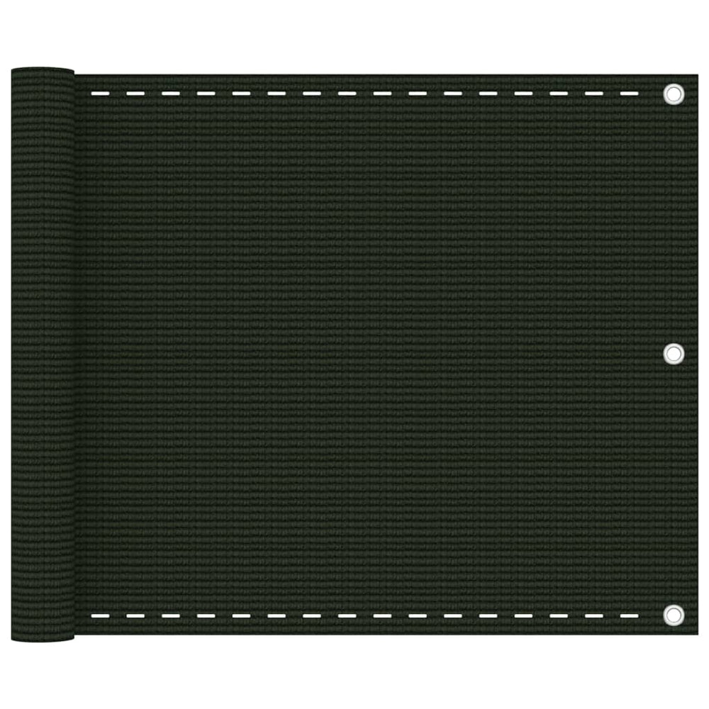 vidaXL Balcony Privacy Screen Dark Green 75x600 cm HDPE