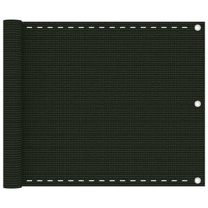 vidaXL Balcony Privacy Screen Dark Green 75x600 cm HDPE