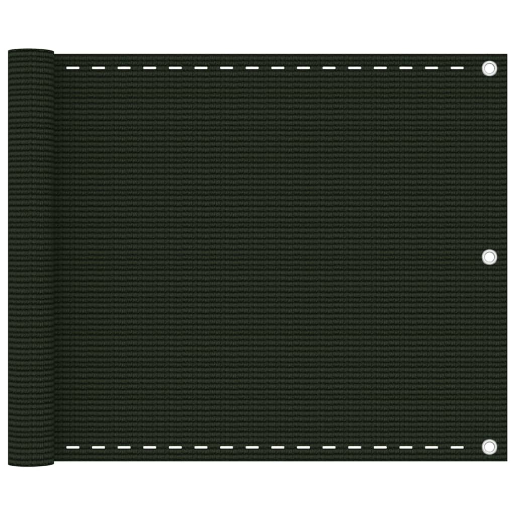 vidaXL Balcony Privacy Screen Dark Green 75x600 cm HDPE
