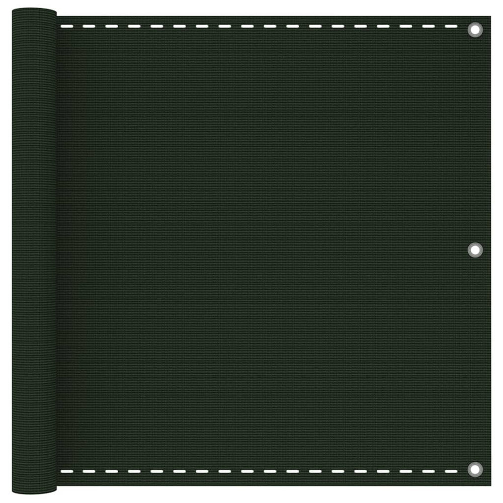 vidaXL Balcony Privacy Screen Dark Green 90x400 cm HDPE