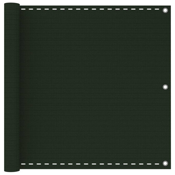 vidaXL Balcony Privacy Screen Dark Green 90x400 cm HDPE