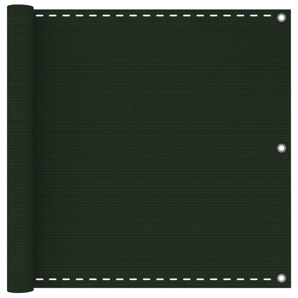 vidaXL Balcony Privacy Screen Dark Green 90x500 cm HDPE