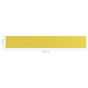 vidaXL Balcony Privacy Screen Yellow 75x500 cm HDPE