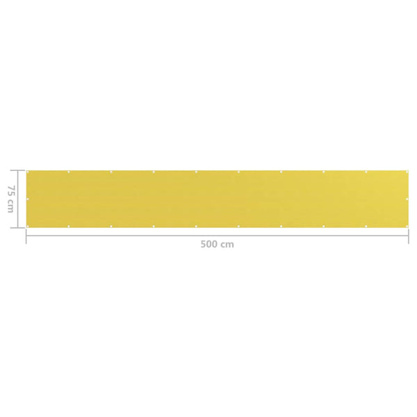 vidaXL Balcony Privacy Screen Yellow 75x500 cm HDPE