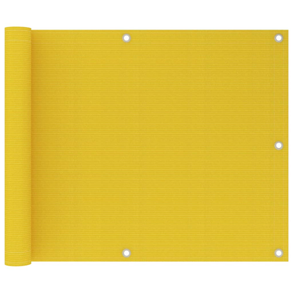 vidaXL Balcony Privacy Screen Yellow 75x600 cm HDPE