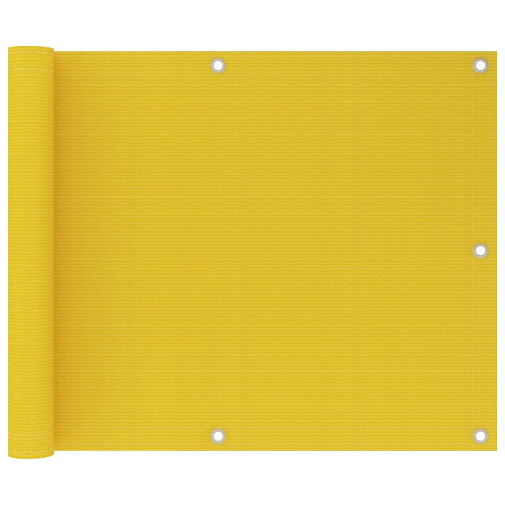 vidaXL Balcony Privacy Screen Yellow 75x600 cm HDPE