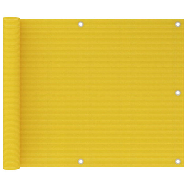 vidaXL Balcony Privacy Screen Yellow 75x600 cm HDPE