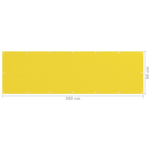 vidaXL Balcony Privacy Screen Yellow 90x300 cm HDPE