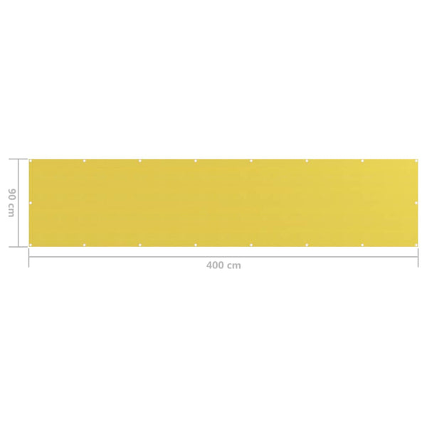 vidaXL Balcony Privacy Screen Yellow 90x400 cm HDPE