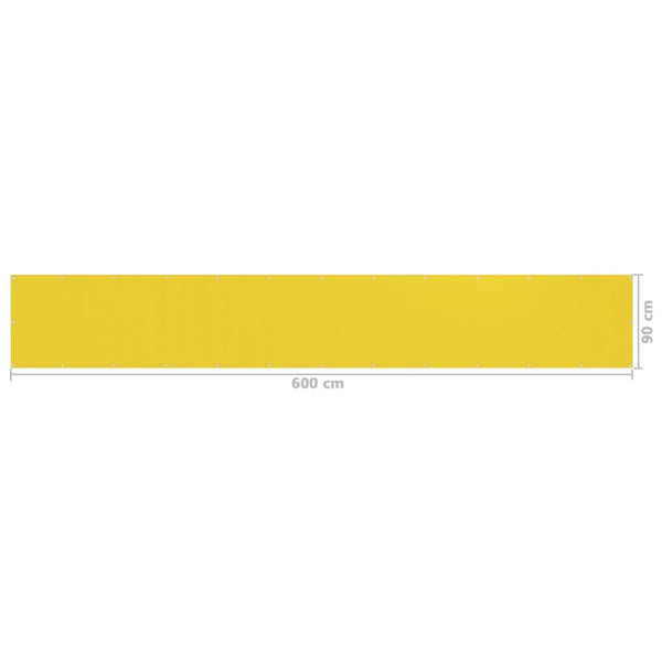 vidaXL Balcony Privacy Screen Yellow 90x600 cm HDPE