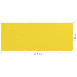 vidaXL Balcony Privacy Screen Yellow 120x300 cm HDPE