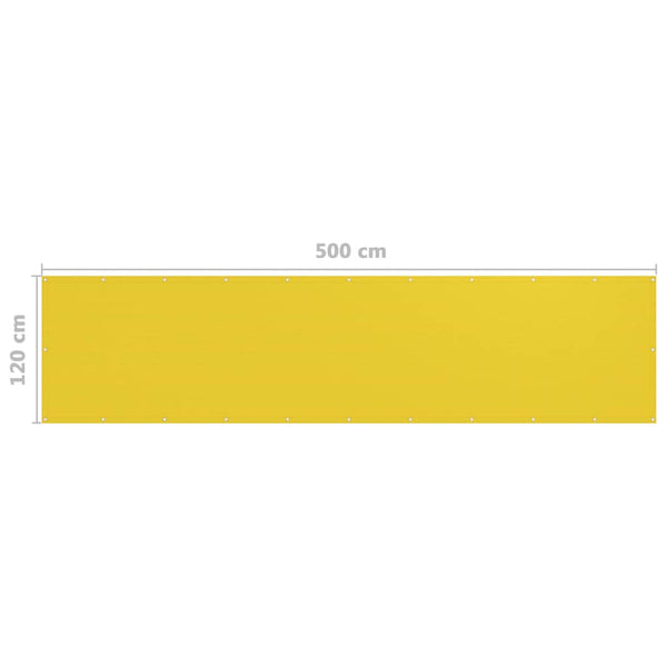 vidaXL Balcony Privacy Screen Yellow 120x500 cm HDPE