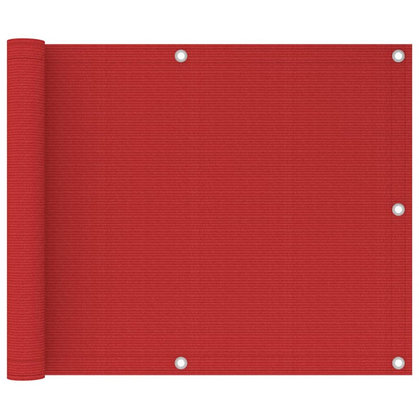 vidaXL Balcony Privacy Screen Red 75x300 cm HDPE