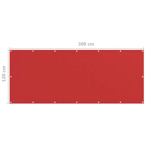 vidaXL Balcony Privacy Screen Red 120x300 cm HDPE