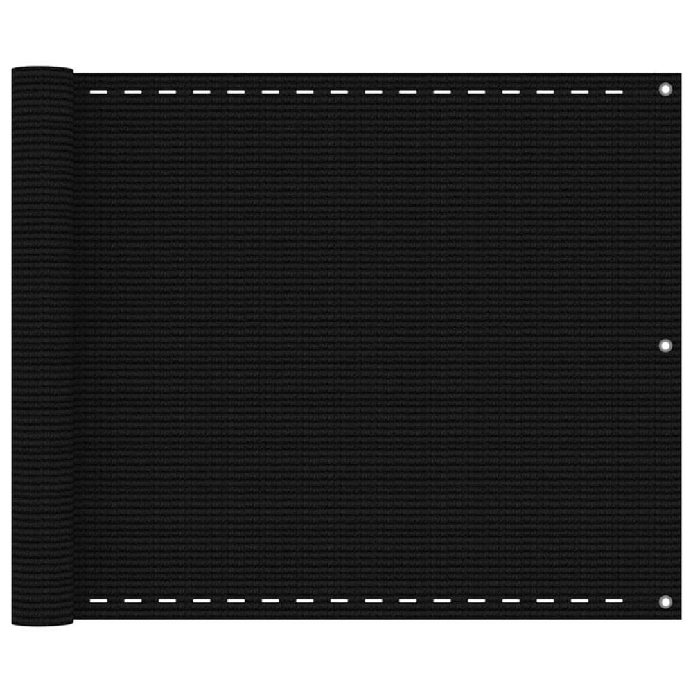 vidaXL Balcony Privacy Screen Black 75x400 cm HDPE