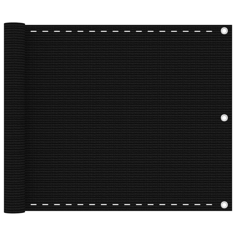 vidaXL Balcony Privacy Screen Black 75x500 cm HDPE