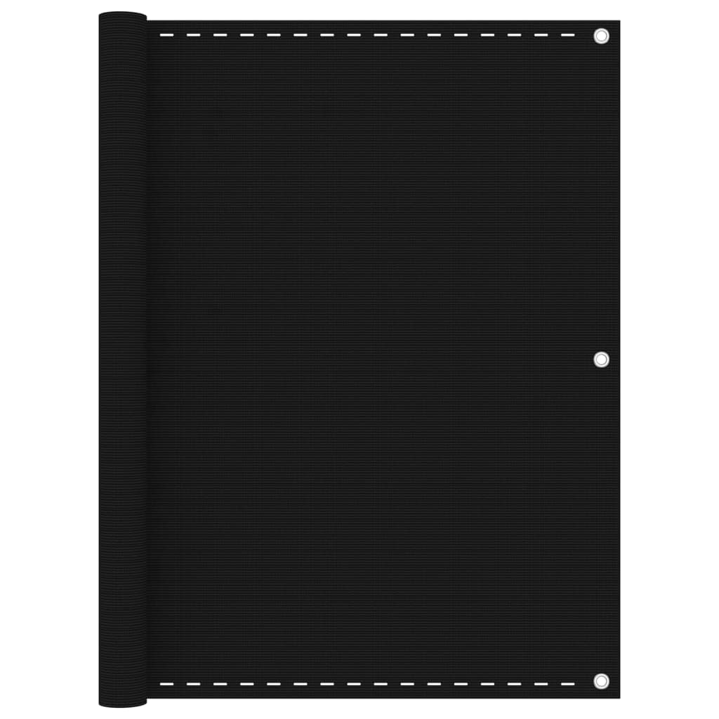 vidaXL Balcony Privacy Screen Black 120x400 cm HDPE