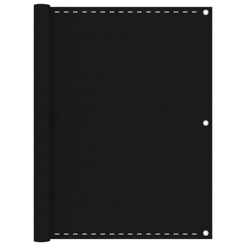 vidaXL Balcony Privacy Screen Black 120x500 cm HDPE
