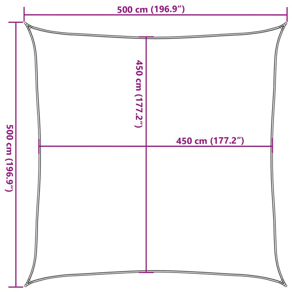 vidaXL HDPE Sun Shade Sail 160 g/m² Anthracite 5x5 m