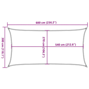 vidaXL Sun Shade Sail 160 g/m² Anthracite 3x6 m HDPE