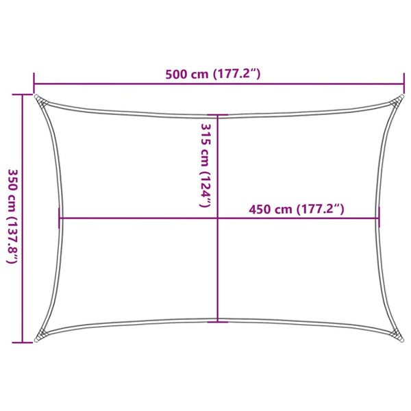 vidaXL Sun Shade Sail 160 g/m² Anthracite 3.5x5 m HDPE