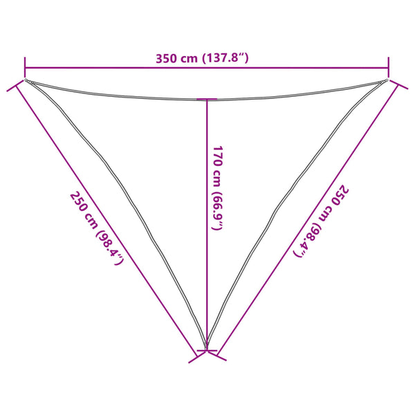vidaXL Sun Shade Sail 160 g/m² Anthracite 2.5x2.5x3.5 m HDPE