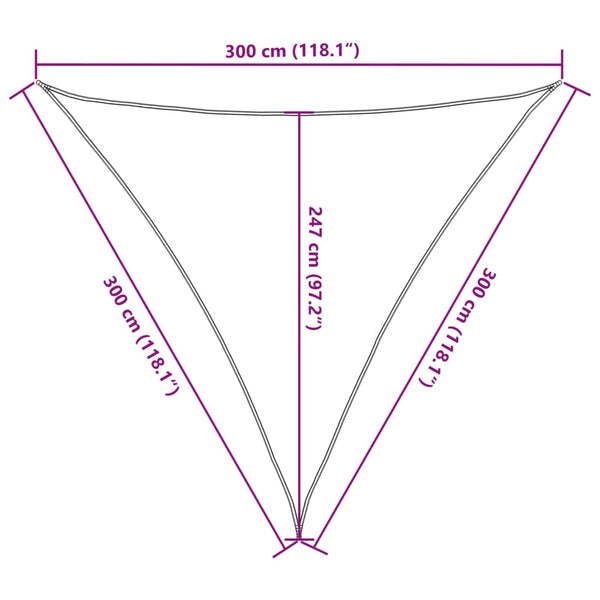 vidaXL HDPE Sun Shade Sail 160 gsm Anthracite 3x3x3 m