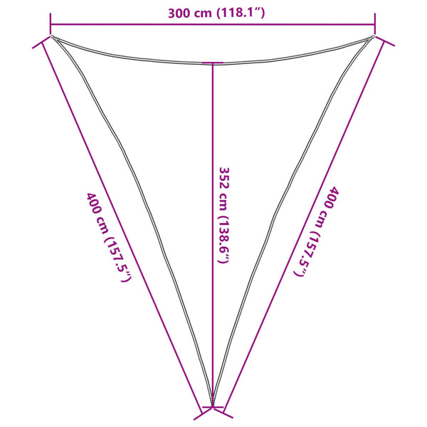 vidaXL HDPE Sun Shade Sail 160 gsm Anthracite 3x4x4 m