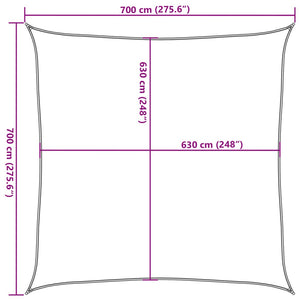 vidaXL Sun Sail 160 g/m² Beige 7x7 m HDPE