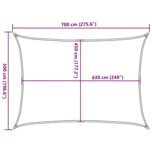 vidaXL Sun Shade Sail 160 g/m² Beige 5x7 m HDPE