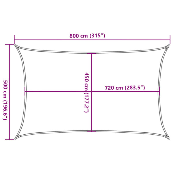 vidaXL Sun Shade Sail 160 g/m² Beige 5x8 m HDPE