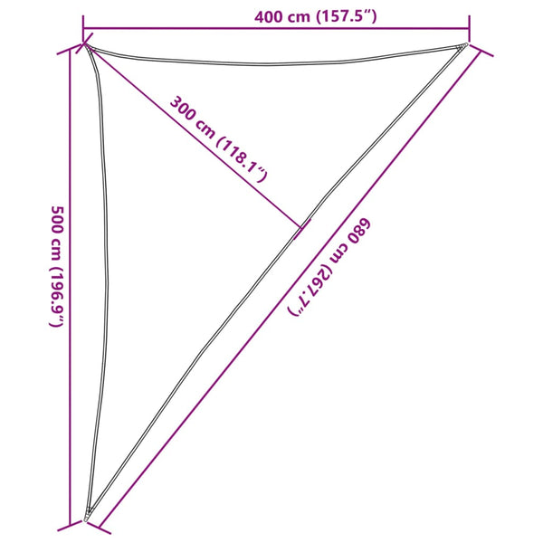 vidaXL Sun Shade Sail 160 g/m² Beige 4x5x6.8 m HDPE