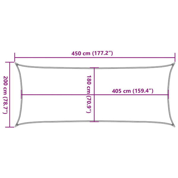 vidaXL HDPE Sun Shade Sail 160 g/m² Cream 2x4.5 m