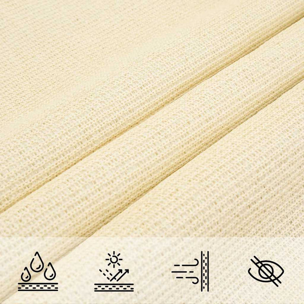 vidaXL HDPE Sun Shade Sail 160 gsm Cream 3.5x5 m
