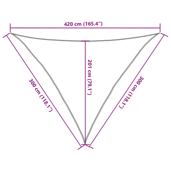 vidaXL Sun Shade Sail 160 g/m² Cream 3x3x4.2 m HDPE