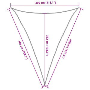 vidaXL Sun Shade Sail 160 g/m² Cream White 3x4x4 m HDPE