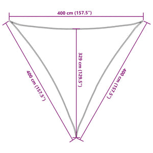 vidaXL Sun Shade Sail 160 g/m² Cream 4x4x4 m HDPE